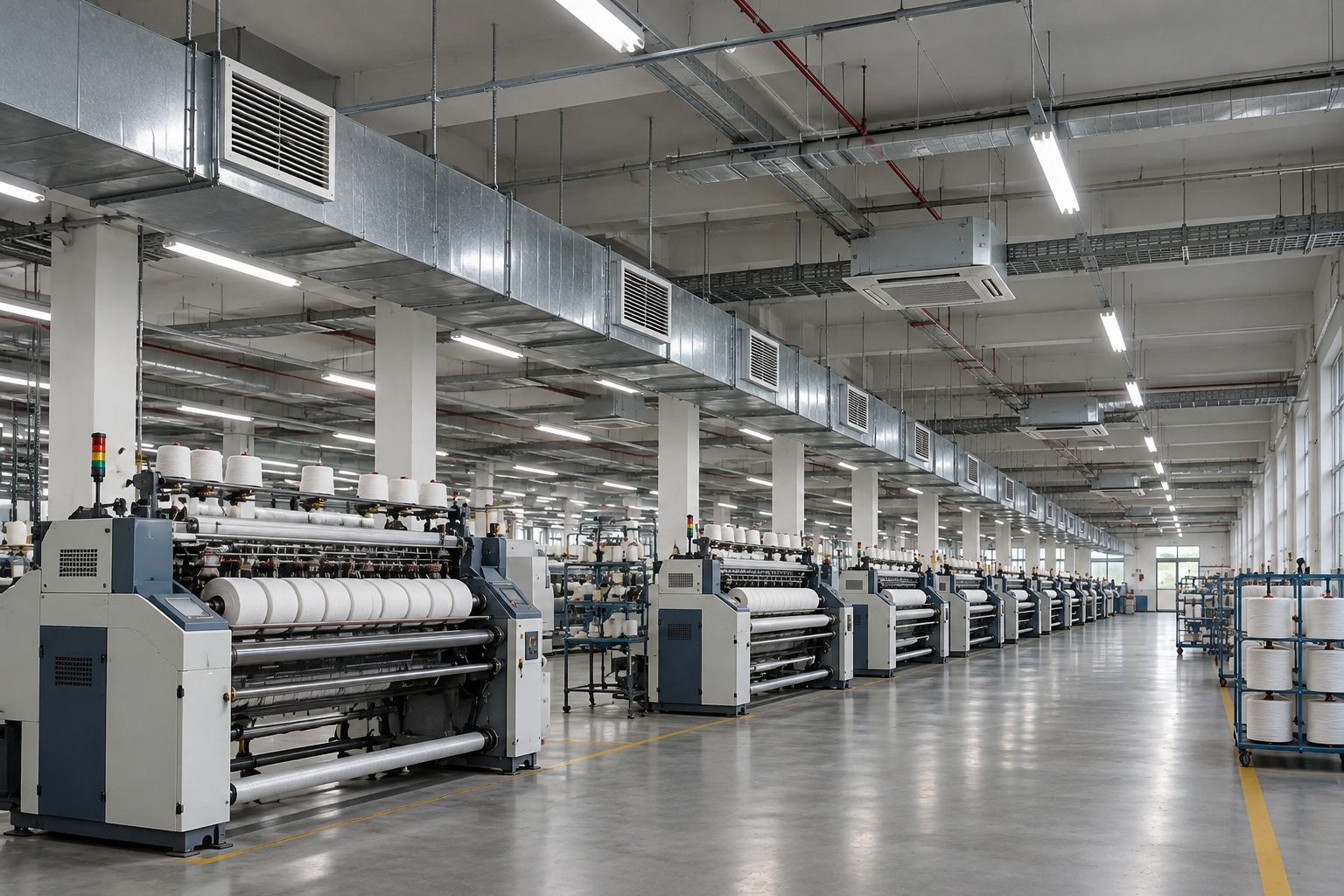 Central cooling plant for a textile manufacturing unit