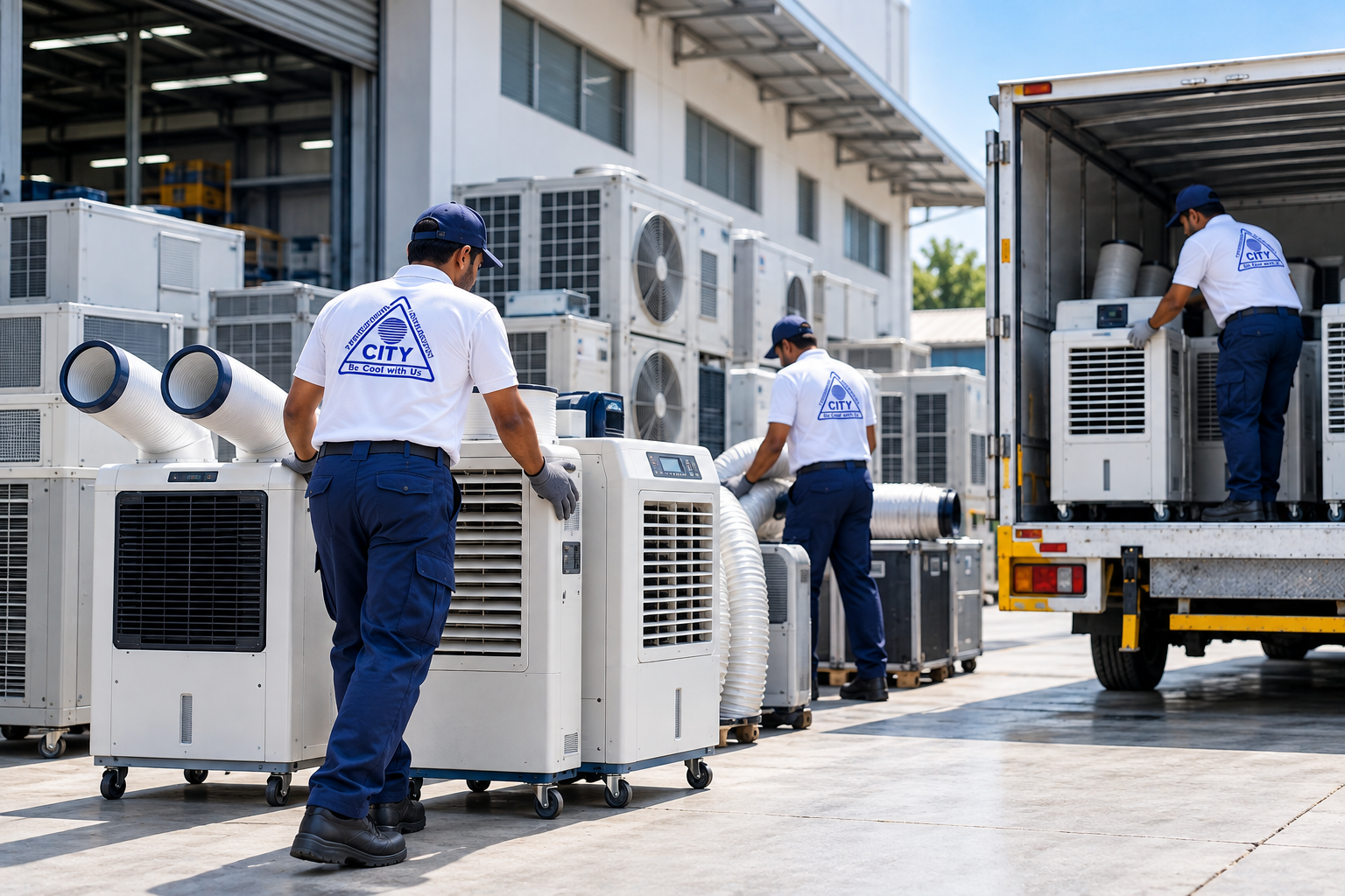 Air conditioner display and sales counter at City Refrigeration Services, Madurai